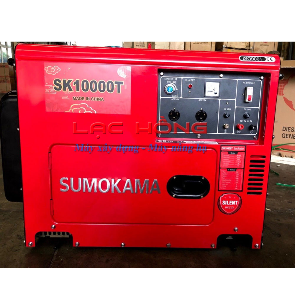Máy phát điện chạy dầu Sumokama SK10000T - 7.5KW có cách âm 