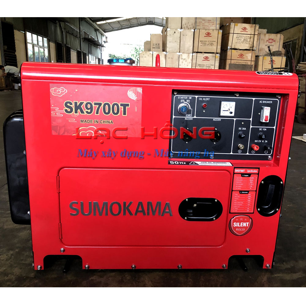 Máy phát điện chạy dầu Sumokama SK9700T - 6KW có cách âm 