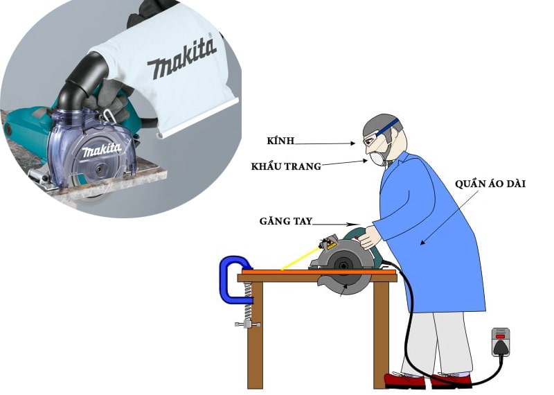 Máy cắt bê tông cầm tay Makita và những điều cần lưu ý khi sử dụng máy
